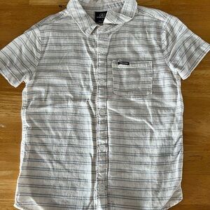 Volcom Light Gray Striped Button Down Shirt